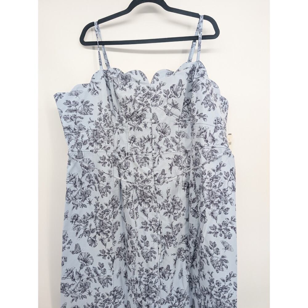NWT Anthropologie Slim Scalloped Front-Slit Corset Dress Sz Plus 24W Blue #NB463 - Picture 5 of 12